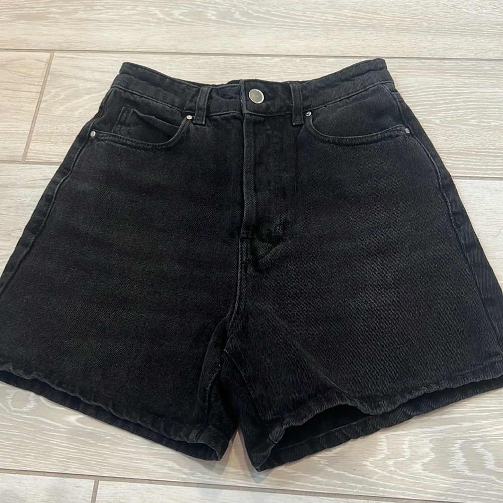 Zara black jean shorts